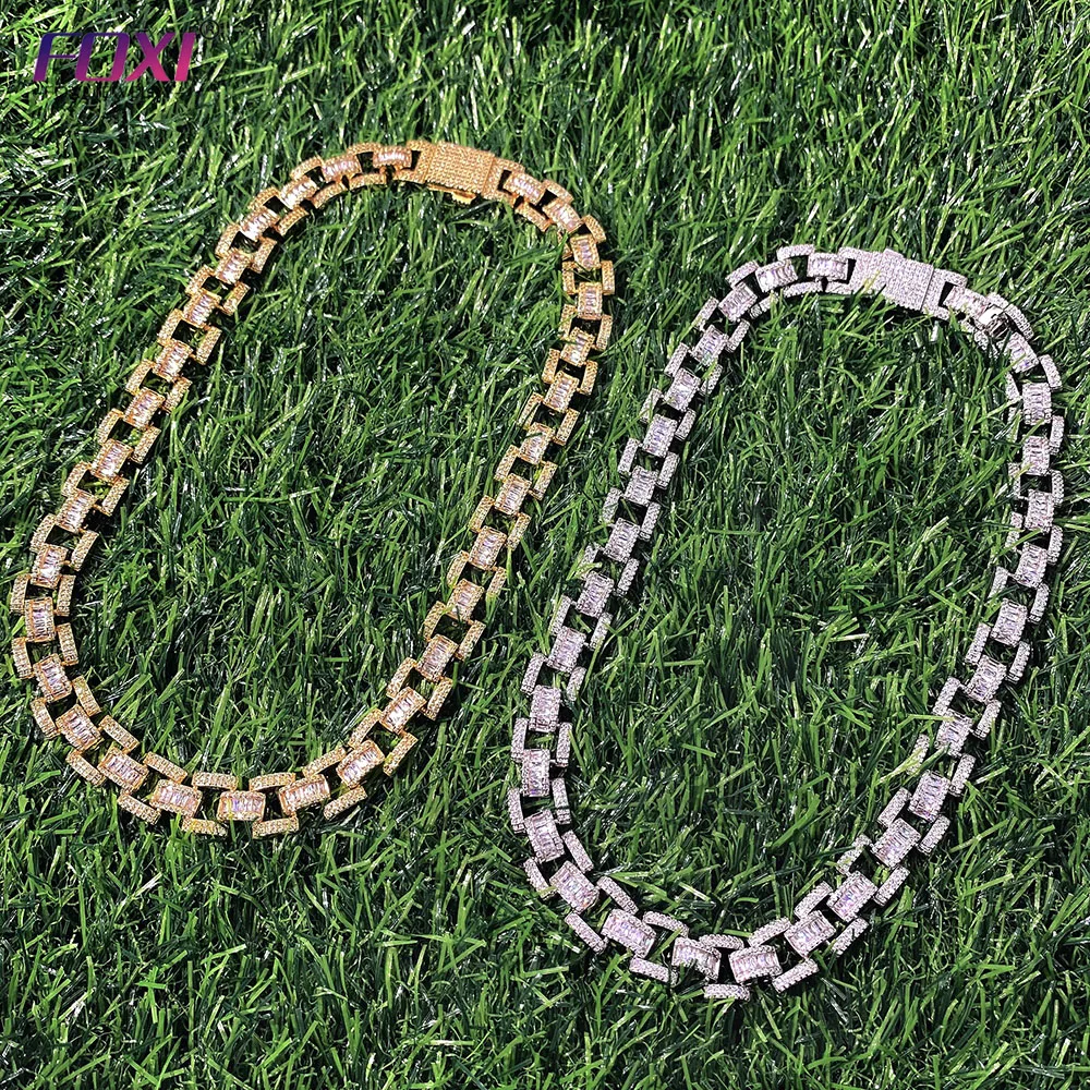 

FOXI ice out Hiphop cuban chain 18k Gold Plated necklace