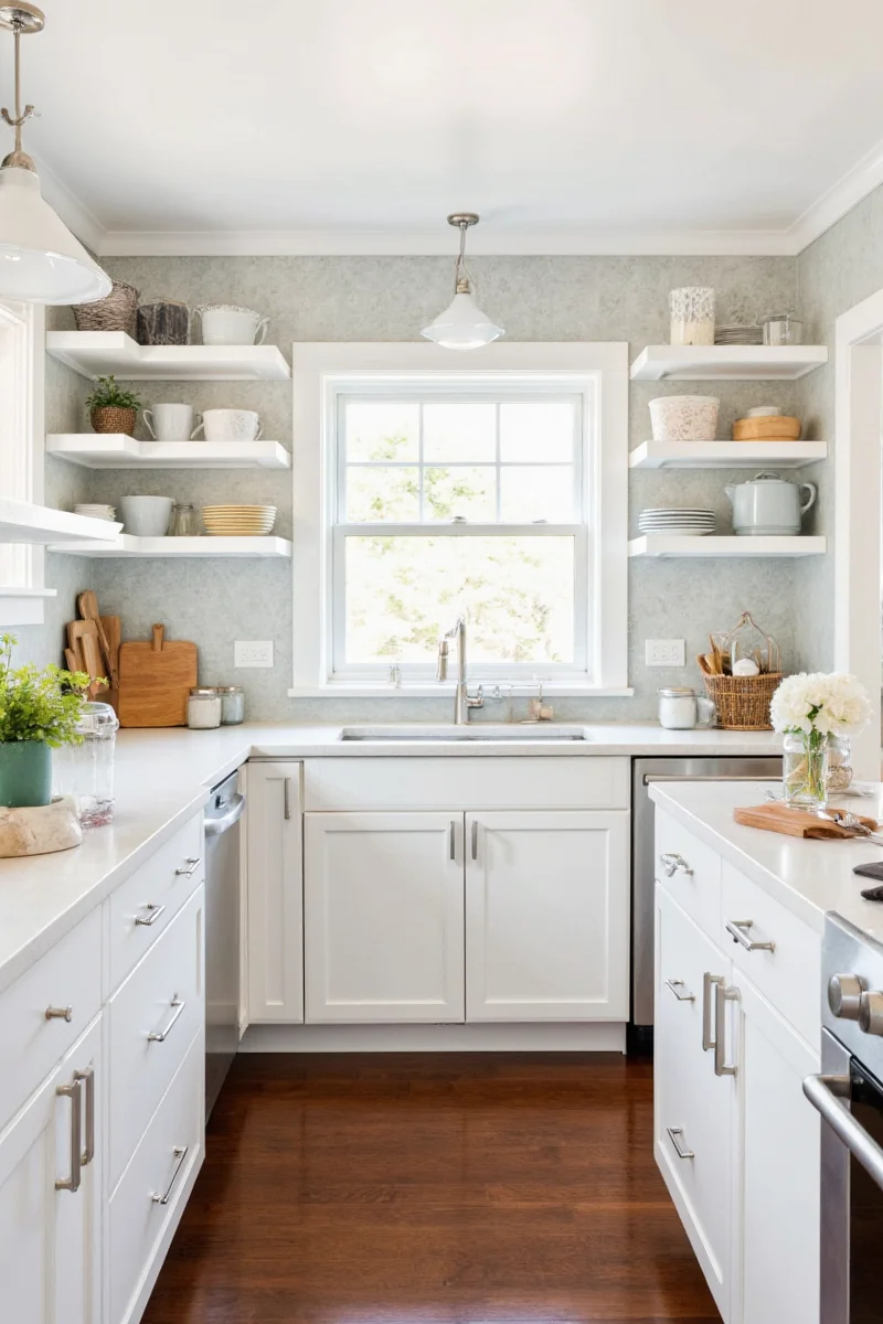 Family enjoying time in small but cozy kitchen