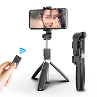 

360 degree rotation aluminium alloy Retractable fashion mini Bluetooth smartphone Tripod phone Selfie Stick