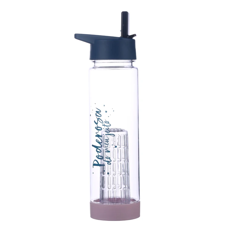 

700ml Love Tritan Fruit Infuser White Water Bottle Island Plastic Bottle For Juice, Custom color