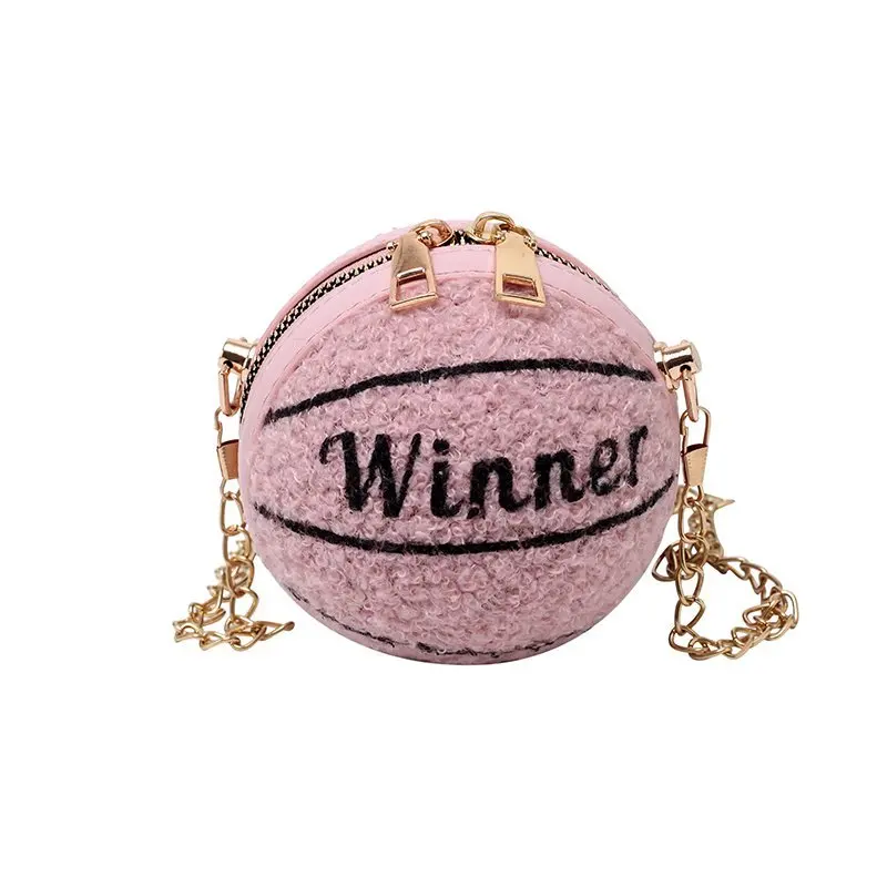 
Women pu leather basketball handbag messenger bag small chain girl shoulder purse 