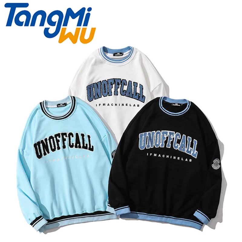 

TMW men's sweaters letter shirt custom embroidered sweatshirt work clothes cotton sweater vintage top crew neck pullover