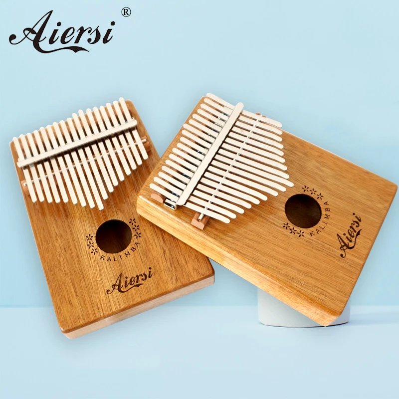 

Wholesale price Custom aiersi brand 17 keys thumb finger piano Solid Koa Kalimba calimba musical instruments for sale, Natural wood color