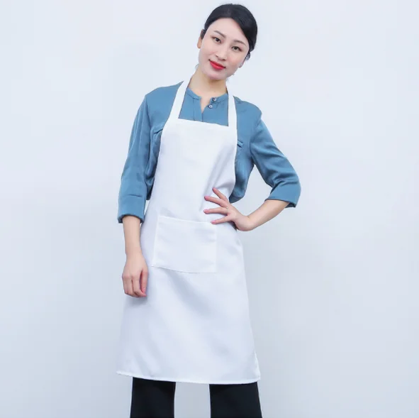 

Women Apron Dress New Concise Design Pattern Kitchen Cooking Waterproof Custom Cotton OEM Customized Job Logo Time Fabric Food