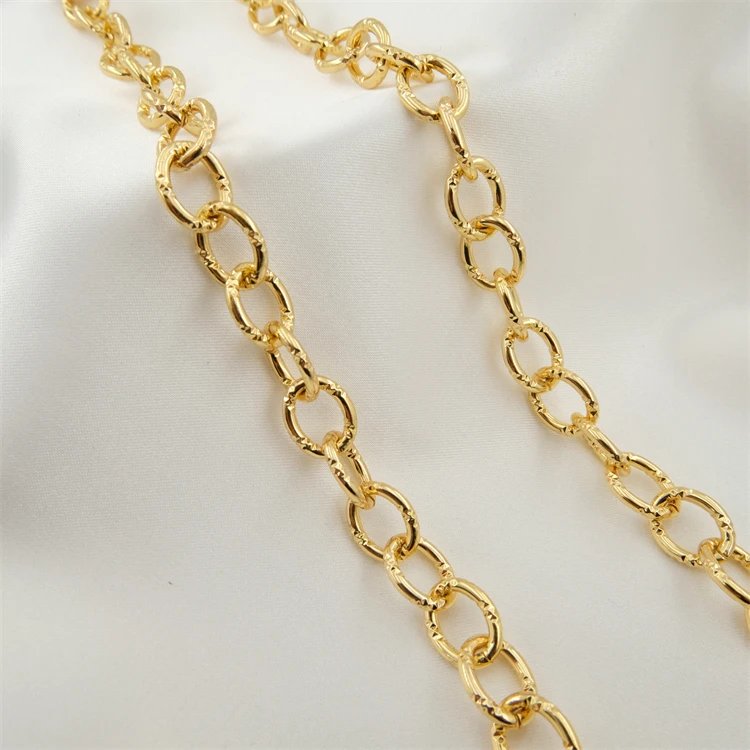 

Golden necklace chains for men HIP-HOP 18k gold filled PVD platted chain accessories Cuban style Daikin necklace chain