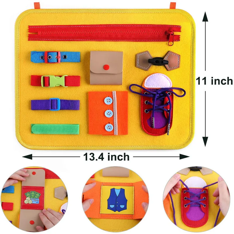 
Toddler Busy Board Montessori Toys Basic Skills Board for kids Educational Toddler Buckle Toys 