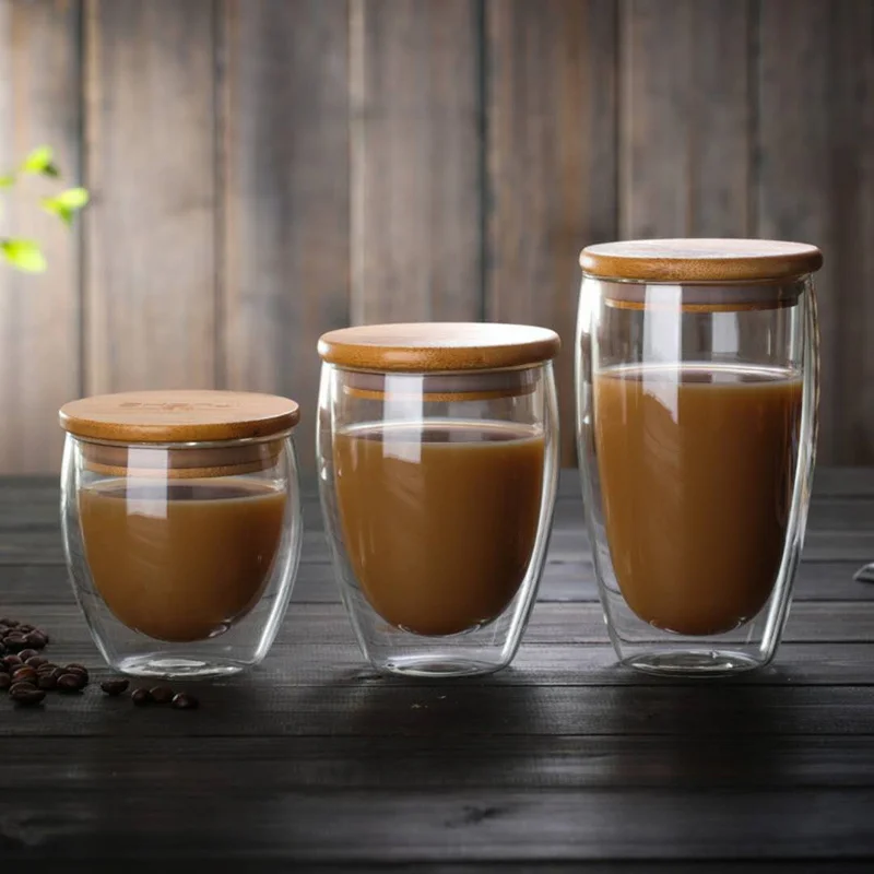

Cheap high quality handmade double glass coffee cup glass coffee cup, Clear