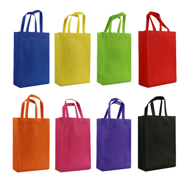 

Mass In-stock Colorful non-woven tote shopping bag support  logo and design, Customized