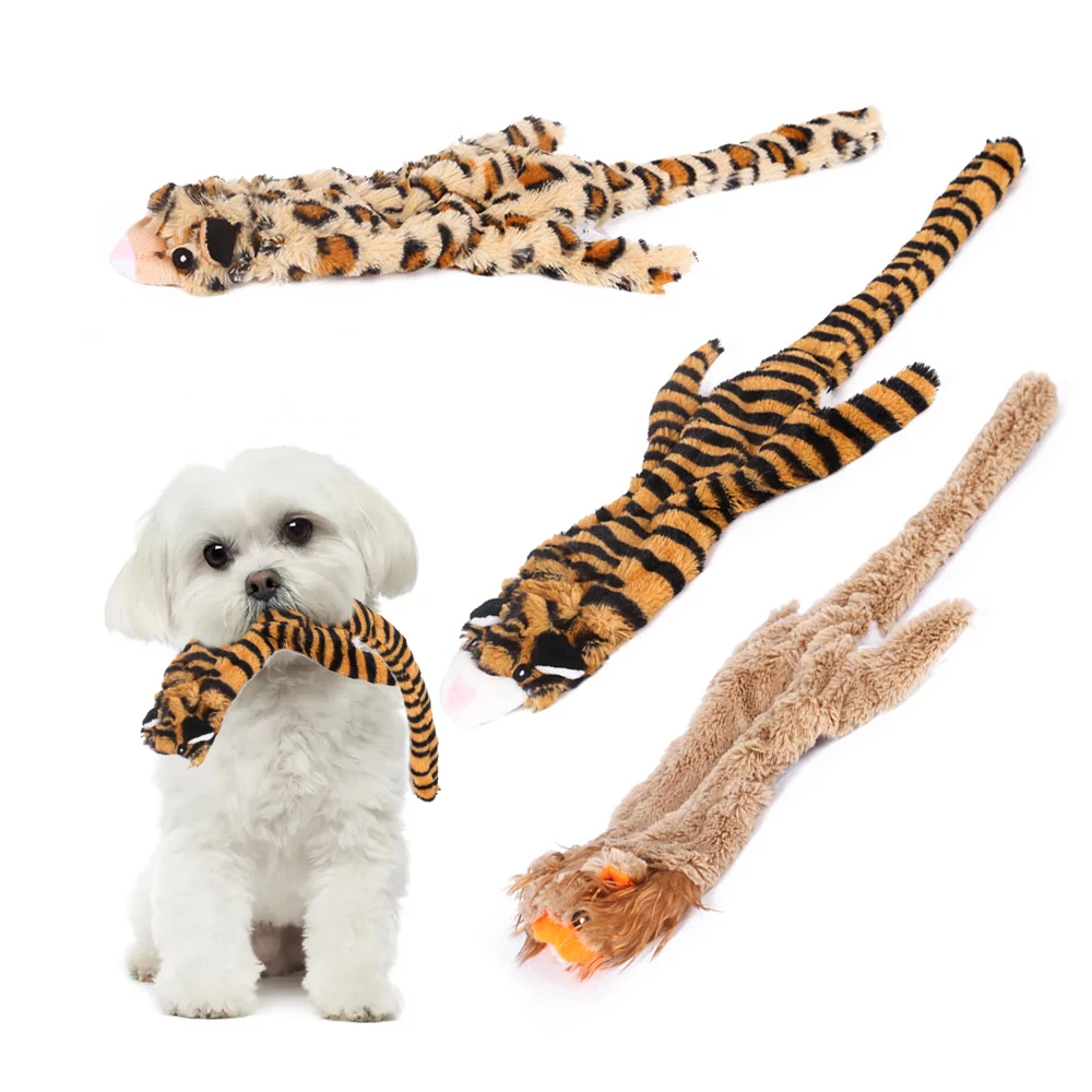 

Dog Squeaky Toys, No Stuffing Plush Chew Toy for Small Medium Dogs Aggressive Chewers, Multi