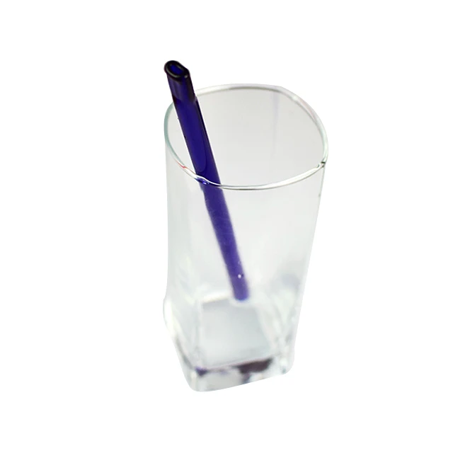 

New shape flat mouth heat-resistant tubes crystal transparent high borosilicate colored glass straw adult and child for drinking, Pink, green, purple, black, white ect