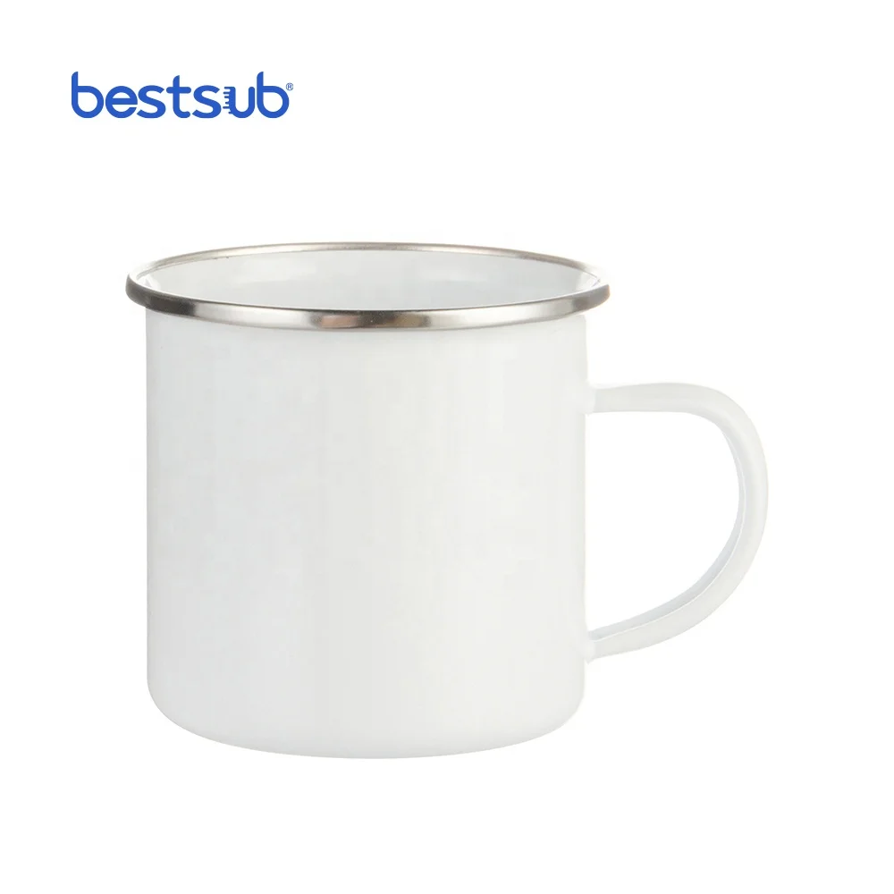 

BestSub Wholesale 12oz Custom The Best Selling Reusable Heat Transfer Printing Sublimation Camping Coffee Enamel Mug