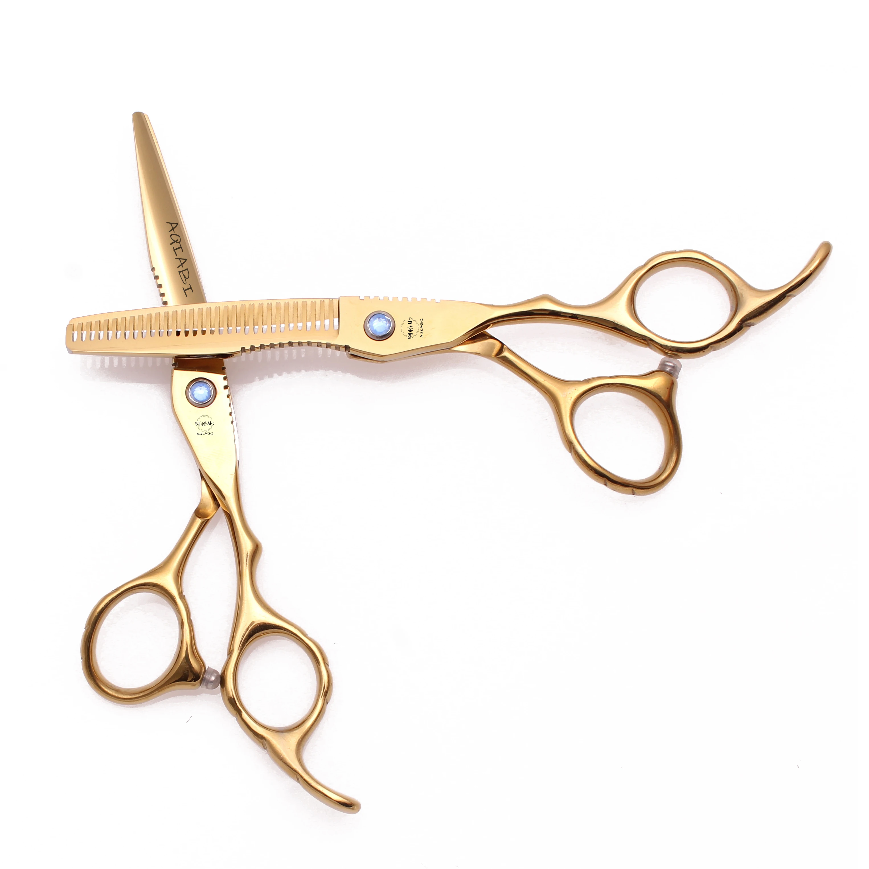 

Barber Scissors 5.5'' 6" JP Steel Hair Cutting Scissors Thinning Shears Professional Hair Scissors Gold A1011, Gold color