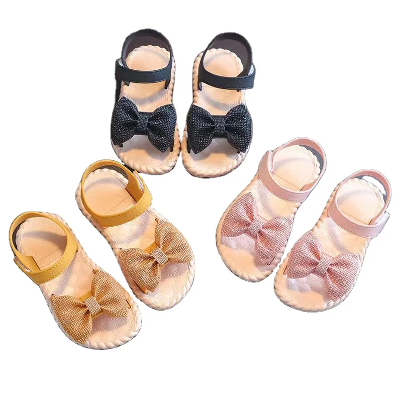 

Girls' sandals summer 2021 children's soft sole fashion bow princess shoes