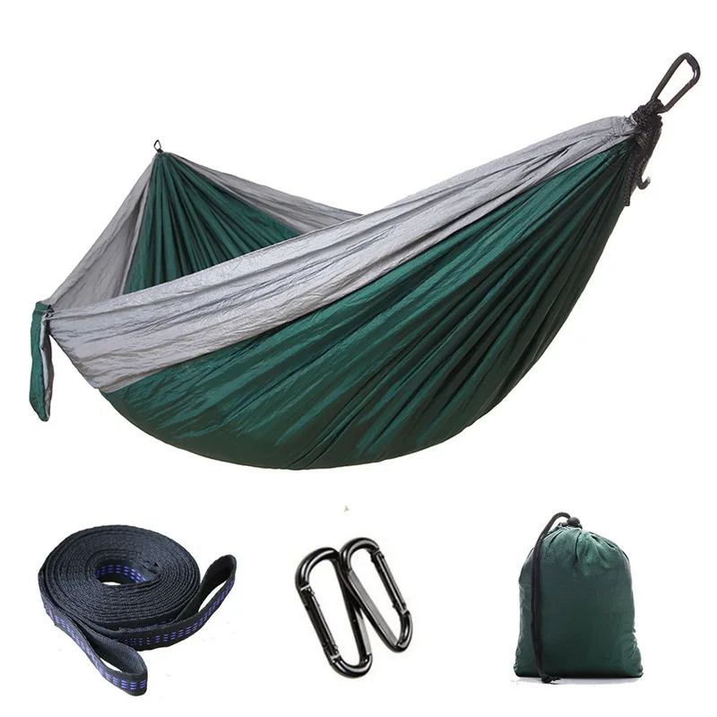 

Nylon Fabric Camping Hammock 300*200 Double Ultralight Outdoor Swing Anti Rollover Portable Parachute, Different colors avilable