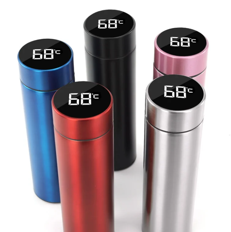 

2020 Amazon bestseller wholesale Waterproof Vacuum Stainless Steel Sensor LED Temperature Display Smart Water Bottle