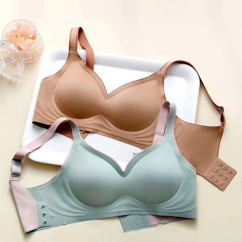 

Ladymate ODM/OEM sujetador sin Costuras backless design reggiseno senza cuciture sujetador sin costuras seamless wireless bra, Black,skin,brown,yellow,green,purple