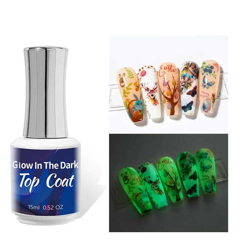 

Luminous Nail Gel Polish UV LED No Wipe Glow In The Dark Nail Top Coat