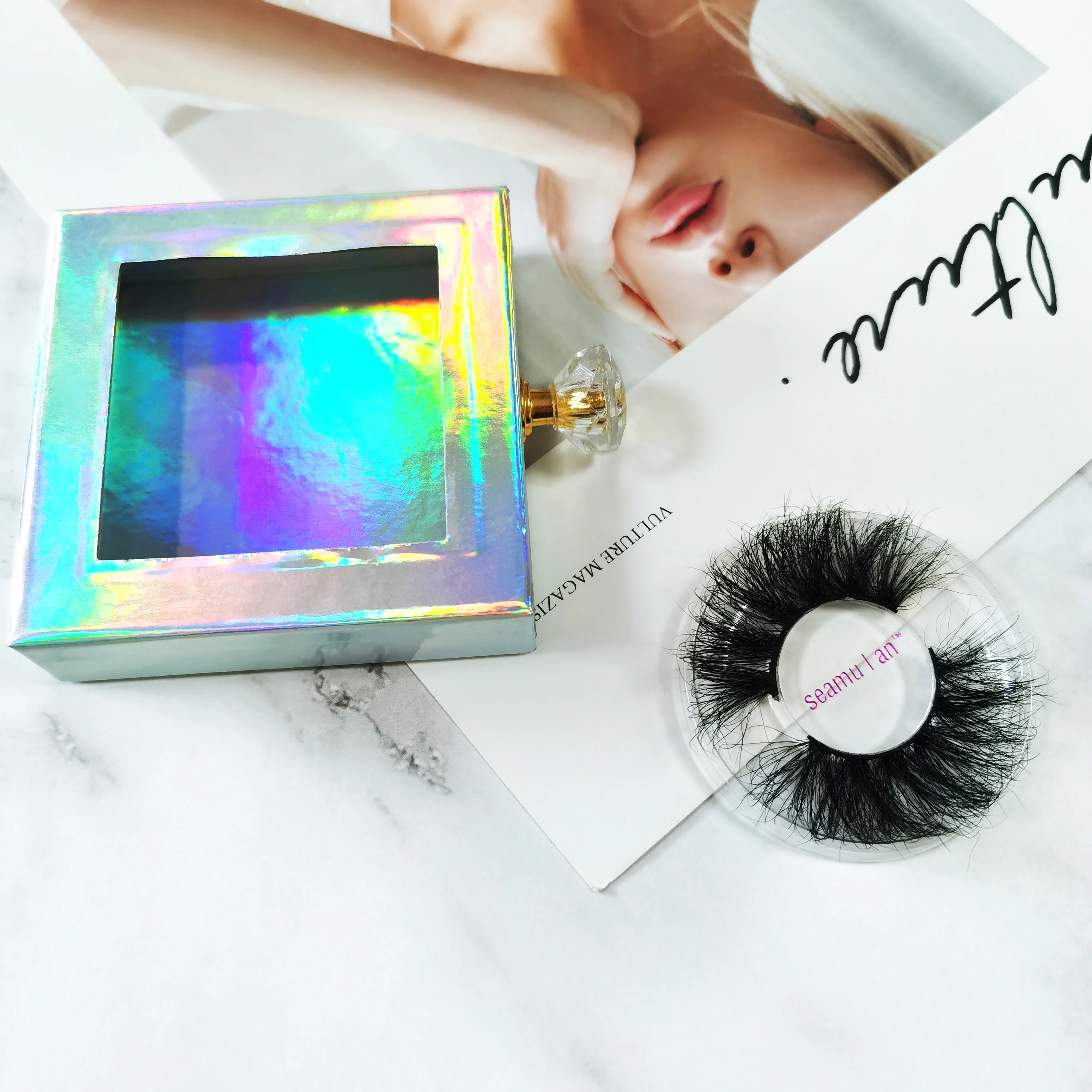 

100% Handmade 25mm 3d Real Mink Wholesale 3d Mink Eyelashes Custom Packaging Vendor Mink Lashes Fur False Eyelashes
