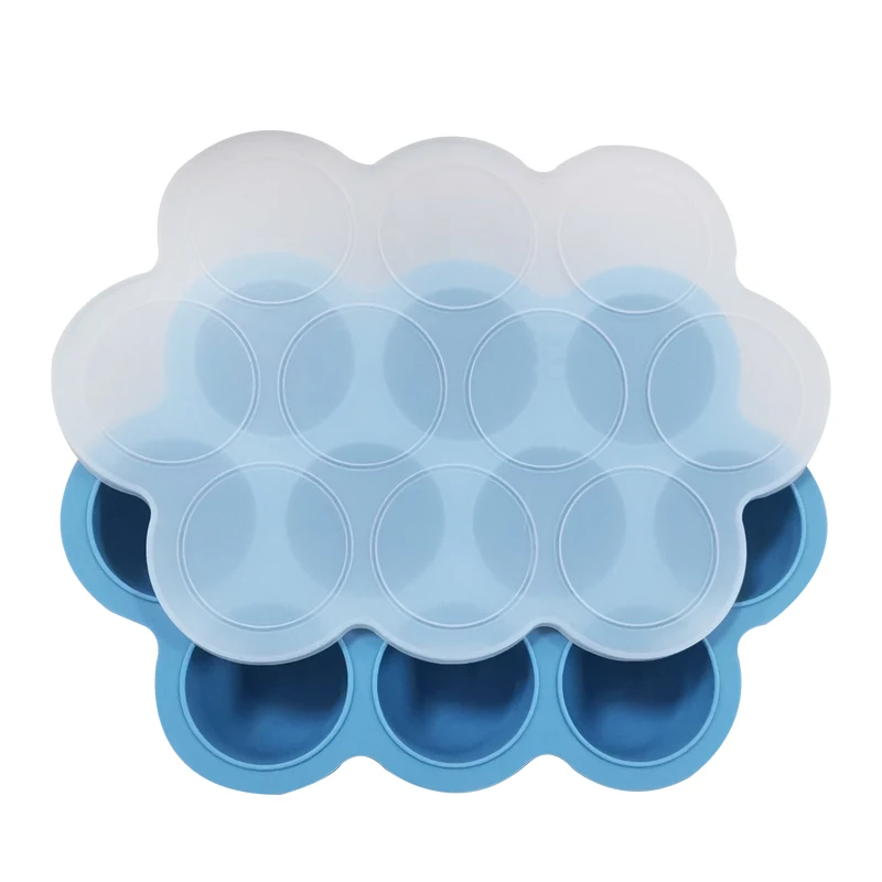 

Amazon Hot selling Silicone Baby Food Freezer Tray with Clip Storage Food Grade Safe Baby Food Storage Container