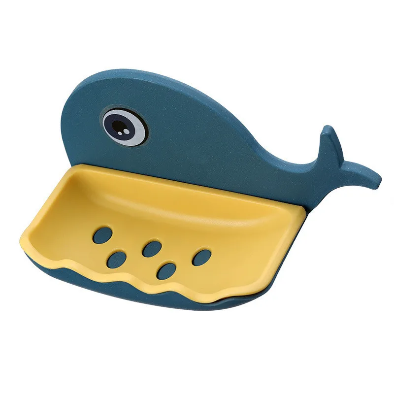 

Whale Soap Holder Cute Punch-Free Soap Dish Tray for Counter Top Bathroom Kitchen and Shower Wall Mounted Adhesive with Draining