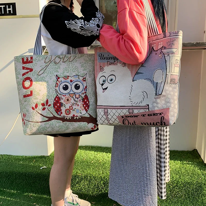

Shopping Bag Ladies canvas Tote Bag Portable Travel Shoulder jute beach canvas bag