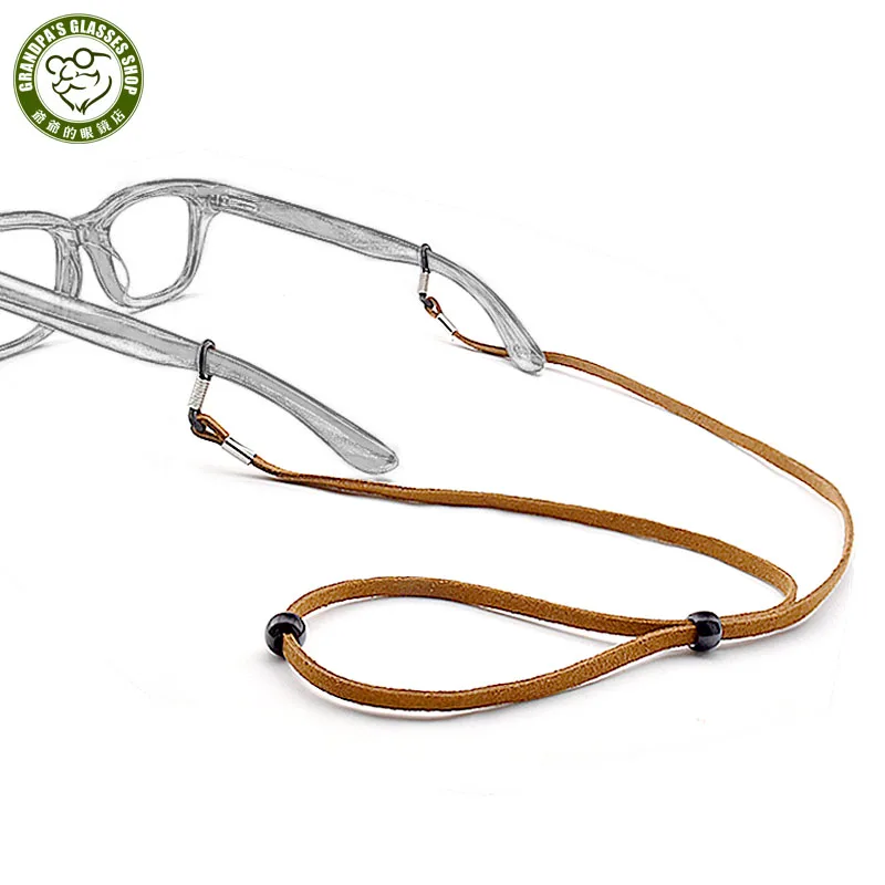 2020 New High Quality stylish colorful PU Suede leather sunglass straps Women adjustable anti slip Sports glasses neck cord