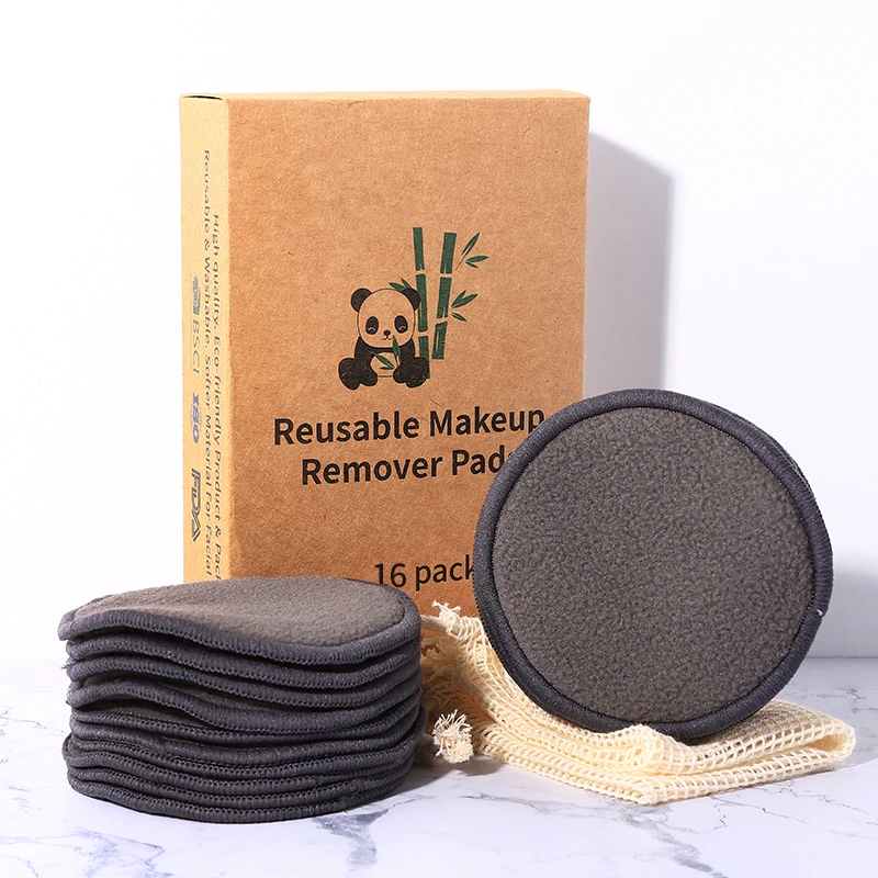 

Eco friendly make up reusable pads bamboo charcoal makeup remover