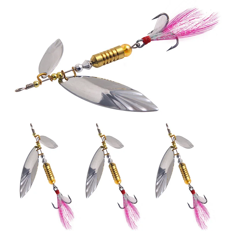 

6.7g 6cm Spinners Fishing Lures Metal Spoon ROTATING SEQUINS Silver Spoon Lure, 2 colors