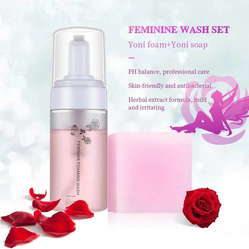 

Private Label Natural Herbal Yoni Gel Intimate Hygiene Rose Vagina Wash Whitening Tightening Vaginal Foam Wash Yoni Soap
