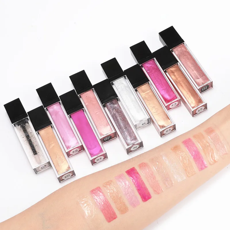 

21 color makeup vendor lipstick waterproof mini lip gloss sets glitter private label lip stick OEM custom lipgloss