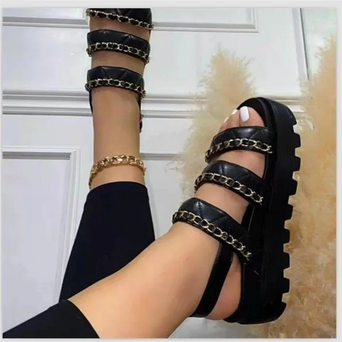 

B322-hot sale trending a word buckle platform women's sandal summer sandals women 2021, Picture