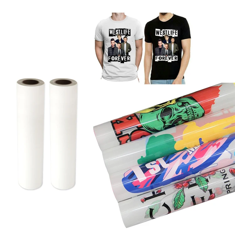 Hot Peel Double Sided Matt 30 60 cm 30X100m 33X100m Self-Adhesive DTF PET Film Roll Paper for Epson L1300 L1800 DTF Printer
