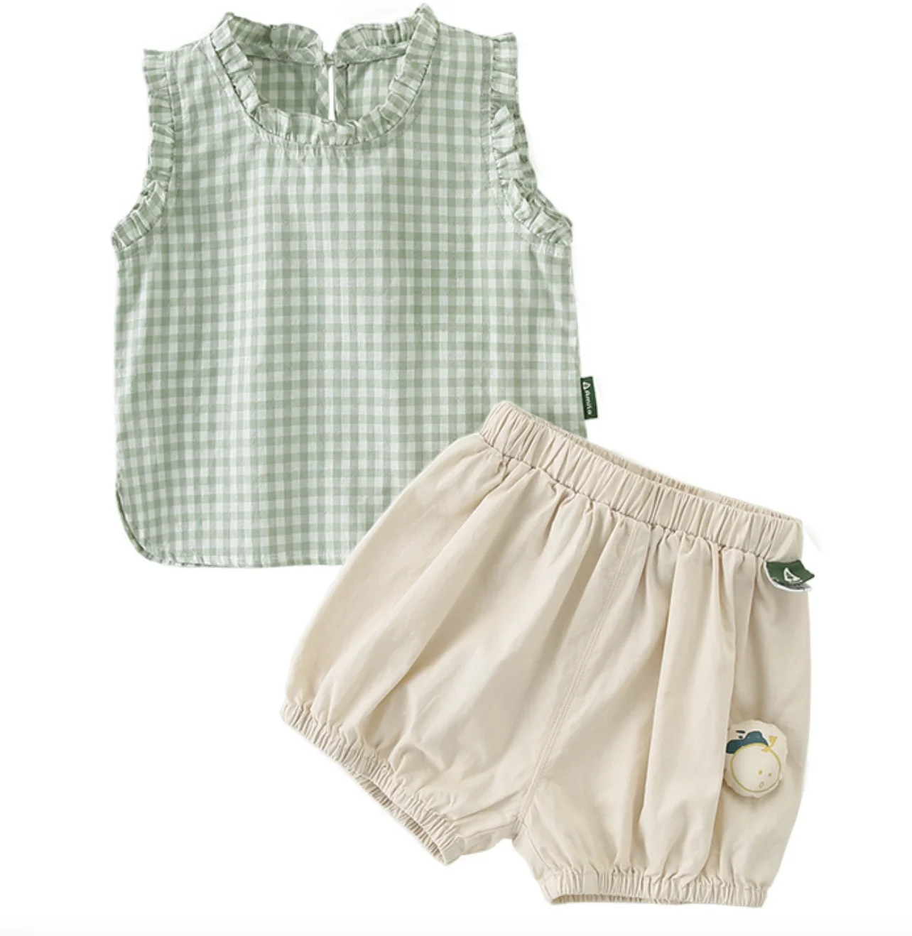 

Cotton Baby Girl Suits Lovely Plaid Toddler Clothes