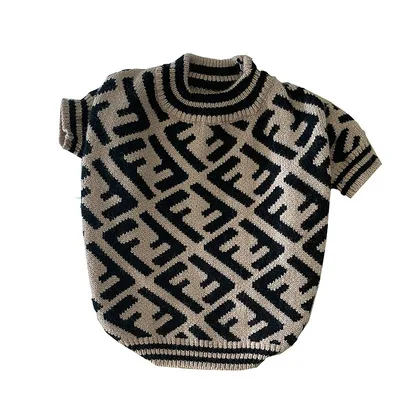 

Fashion Knitted Brown Designer Pet Cat Puppy Dog Sweater Clothes