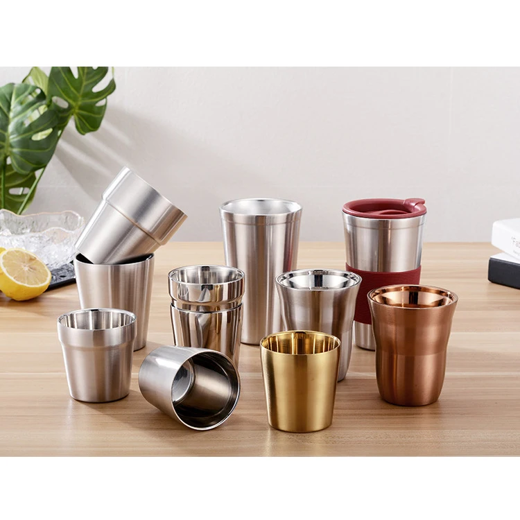 

175ML stainless steel Korean tea coffee cup double-layer insulation anti-hot water wine cup, Customized color