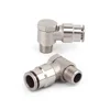SNS JPH Series nickel-plated brass metal Hexagon universal male thread air hose PU tube connector pneumatic swing elbow fitting