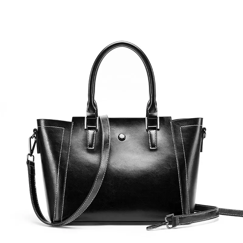

2020 new arrivals design trapeze style large capacity genuine leather womens handbags and purses