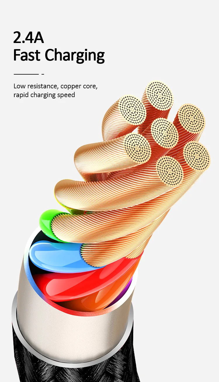 USAMS 3 in 1 Universal Port Nylon Braided Magnetic 3A Data Charging USB Cable