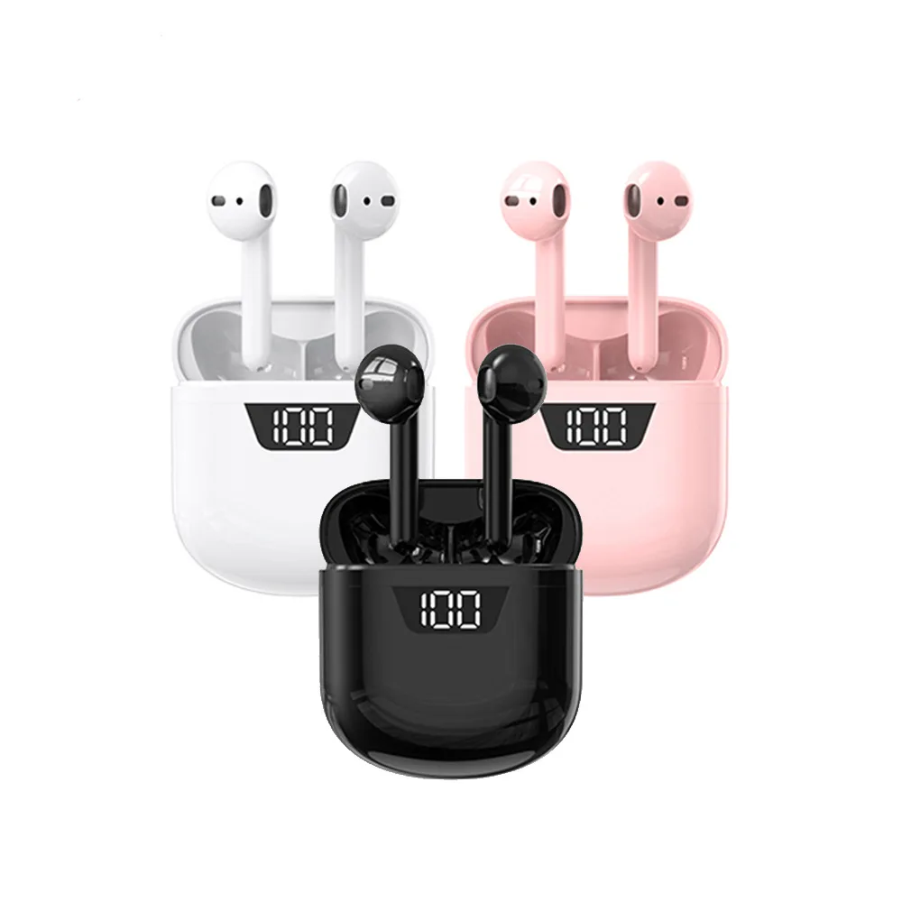 

High quality low price earphones wireless with led battery design earbuds J55 hot selling on Amazon ebay aliexpress