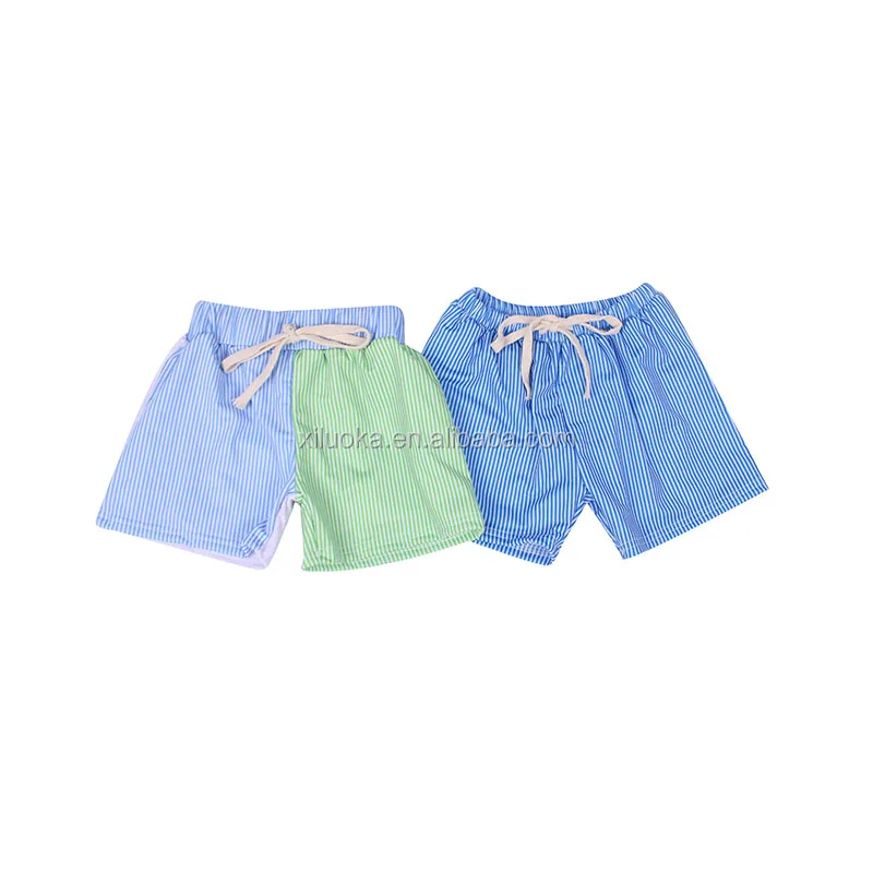 

2020 Wholesale Boy Lined Shorts Kids Boutique Wear Seersucker Swimming Trunk