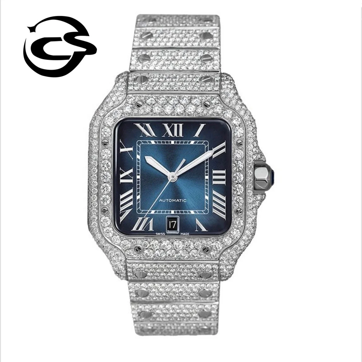 

Hip Hop Luxury Design Customized Out Lab Diamonds watches men and women Iced Ice cube shiny VVS Moissanite Diamond Watch