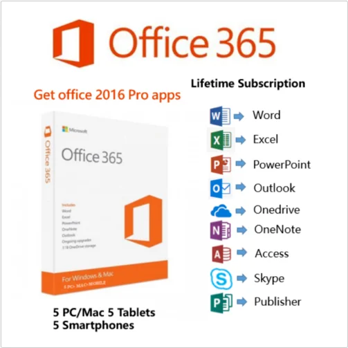 

Hot sell account used globally microsoft office computer hardware Full Instant Delivery For 5 users office 365 pro plus