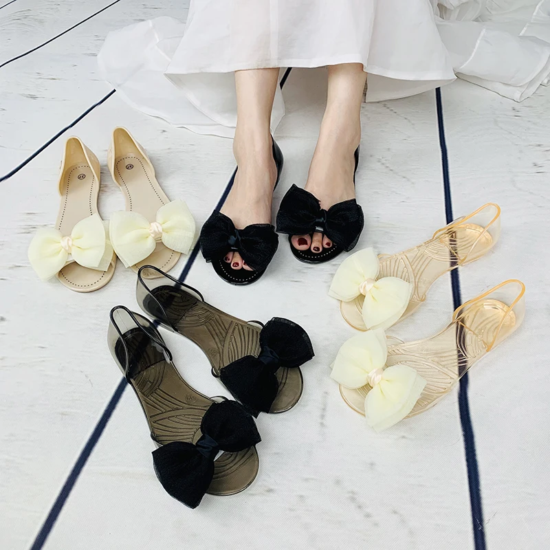 

Lady Transparent Summer Shoes Flat Fashion Women Jelly Sandals, Picture color