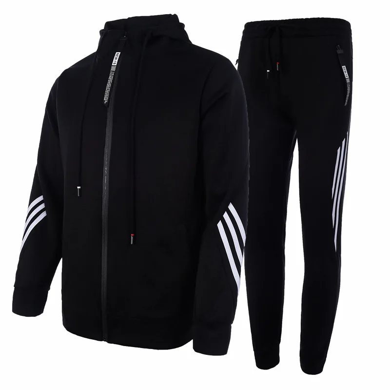 

New men's leisure sports suit European and American men's and women's jogging fitness hooded sweater sportswear sweatsuit