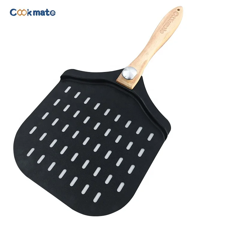 

The Ultimate Aluminum Pizza Peel 14 inch Paddle with a Smooth Black Coating Use this Metal Spatula for Baking Pizzas and Breads, Multi-color