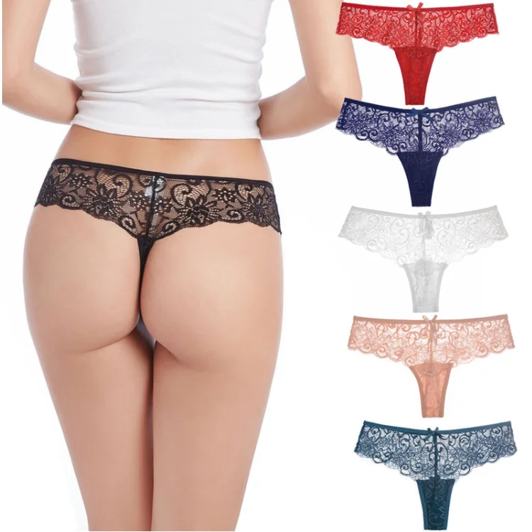 

Wholesale factory sexy ladies panties red black sexy transparent lace T Back thongs and g string for girl, 8 colors