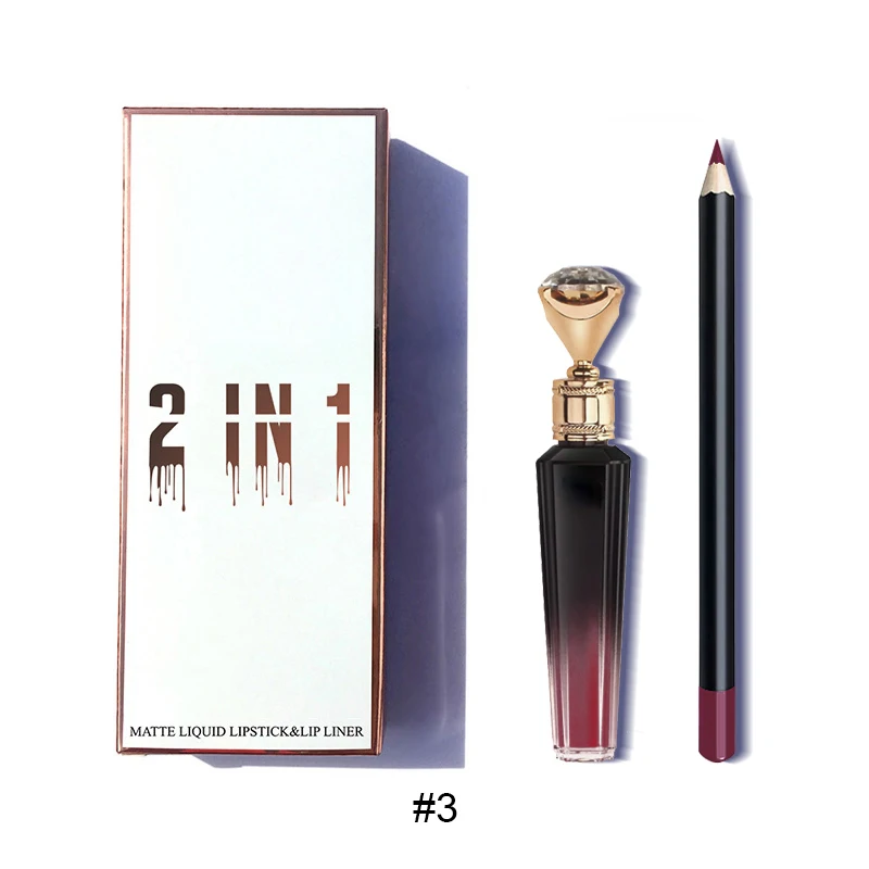 

Private Label High Pigment 2 In 1 Long Lasting 16 Colors Matte Liquid Lipstick And Lip Liner Set