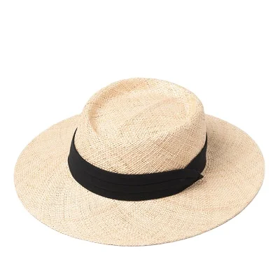 

Beach and Bag Set Sun Hats Cowboy Women Men Black Round Ribbon Straw Hats 2021 Felt Panama Summer Fishing Floppy Oversize Adults
