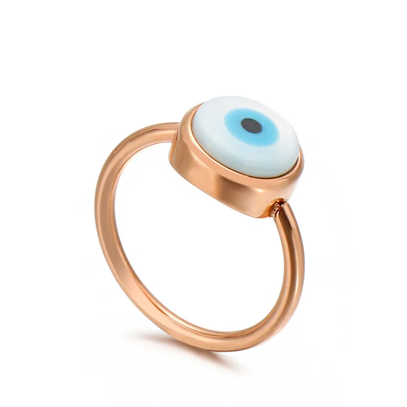 

2021 Sailing Jewelry Simple Evil Eye Ring Stackable Turkish Eye Ring for Women