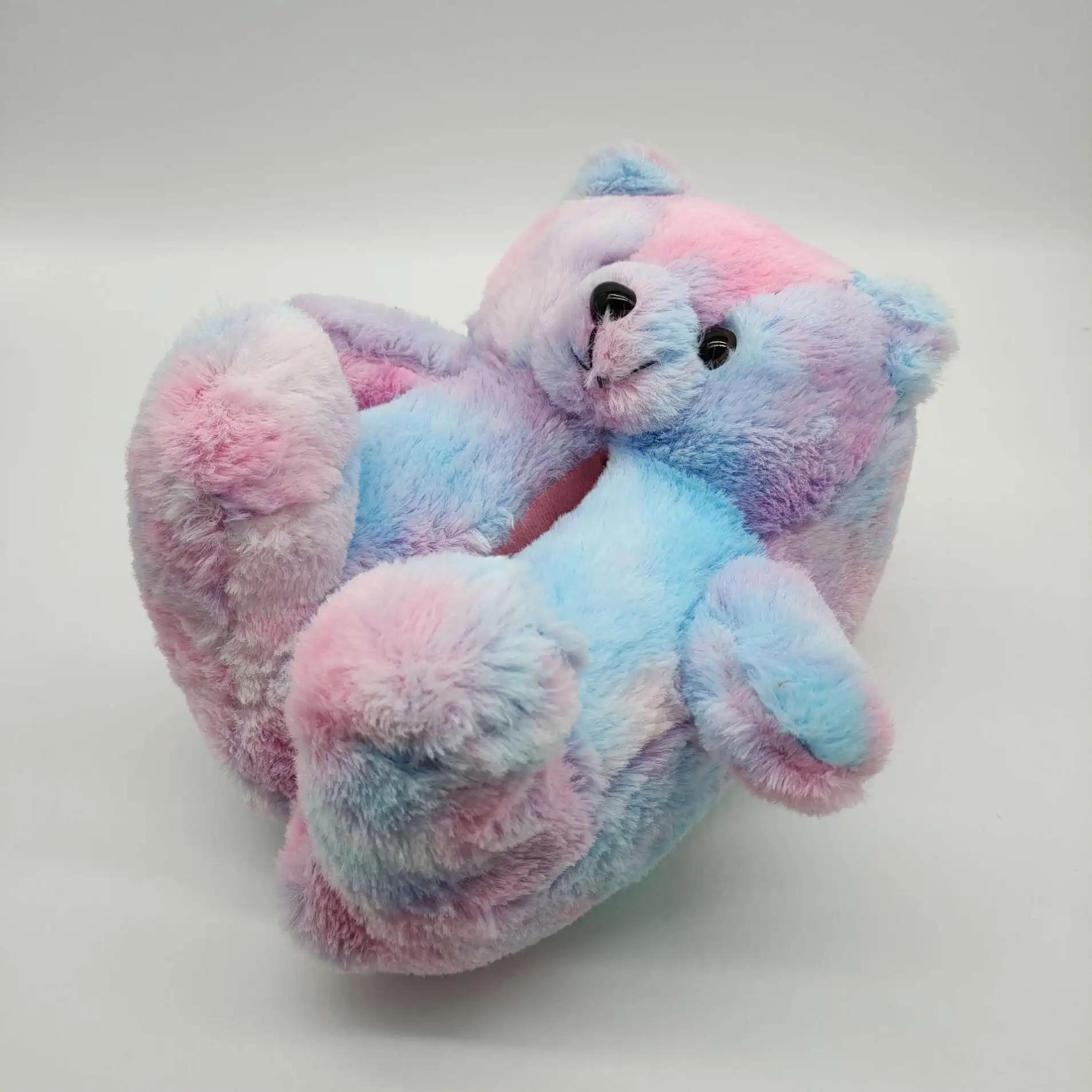 

Teddy Bear Slippers Women Cute Cartoon Slides Furry Warm Soft Shoes Home Non-slip Cotton Flip Flops Rainbow Teddies Bear Slipper, Picture